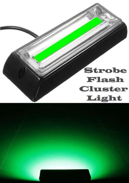Green COB LED Strobe Flash Cluster Grille Bumper Side Marker Lights 12V/24V. Collections Are Allowed