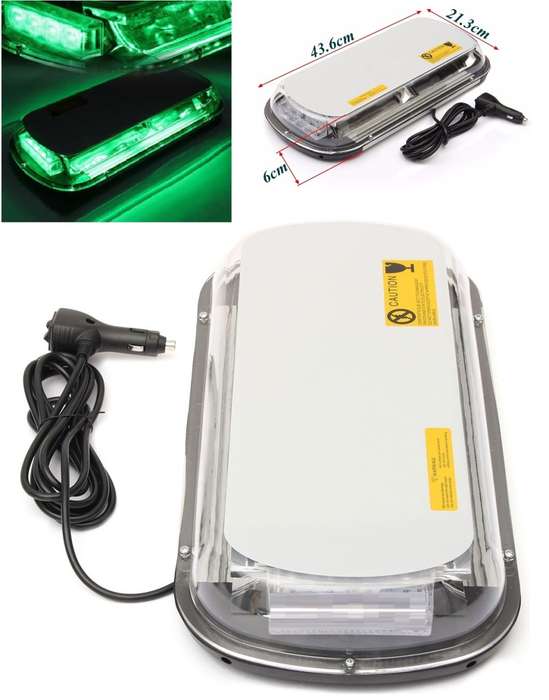 Green COB LED Vehicle Roof Top Strobe Flash Warning Light. Magnetic Mount. Collections Are Allowed