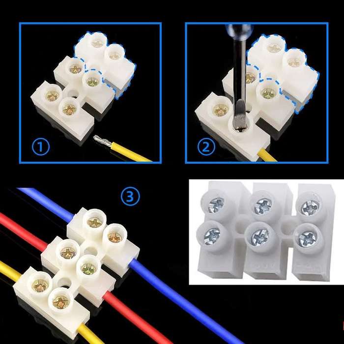 Quick Screw Triple-Wire (3 Channels) Terminal Block Connectors. Collections Are Allowed.