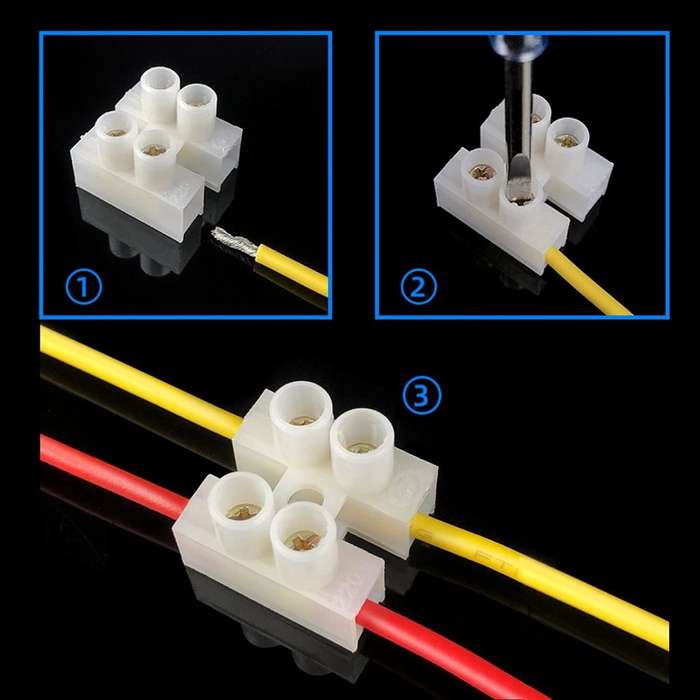 Quick Screw Double-Wire (2 Channels) Terminal Block Connectors. Collections Are Allowed.