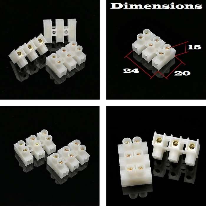 Quick Screw Triple-Wire (3 Channels) Terminal Block Connectors. Collections Are Allowed.