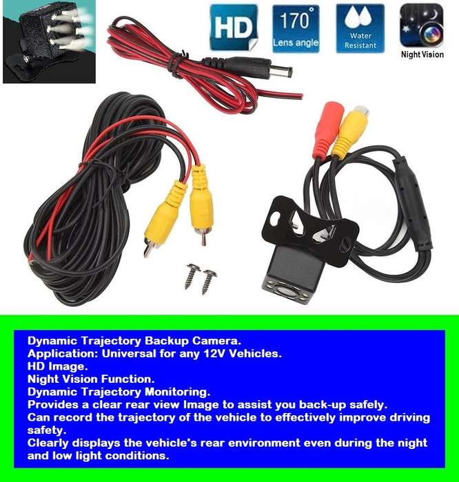 Mini Waterproof Parking Assistance 8LED Reversing Backup Wide Angle HD Camera. Collections Allowed.