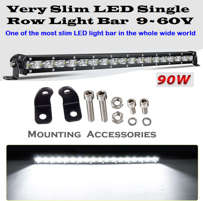 Ultra Slim LED Light Bar 80cm Single Row Design 9~60V DC 90W. Collections Are Allowed.