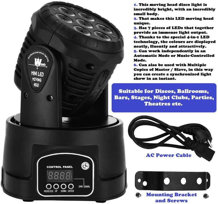 LED Moving Head Professional Disco DMX512 Stage Light, DJ Party Light. Collections Are Allowed.