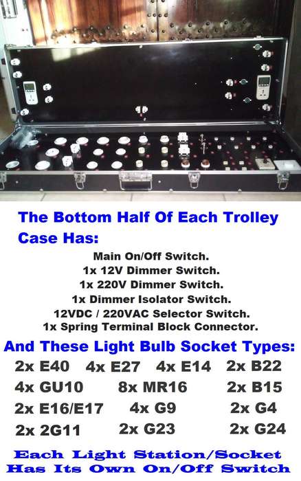 Big Aluminium Trolley Cases For Testing / Displays / Demos of Light Bulbs/Tubes. Collections Allowed