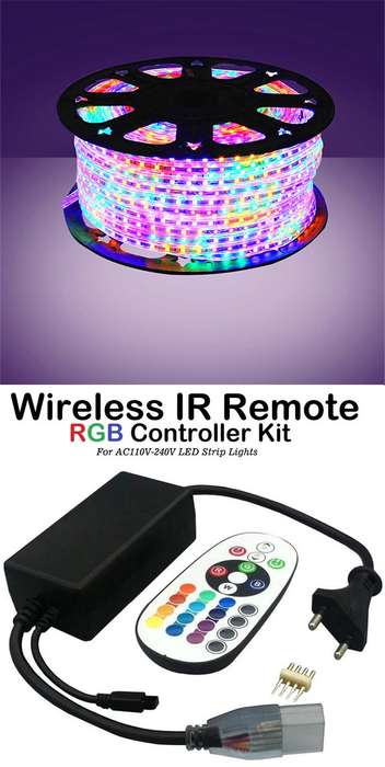 LED Strip Rope Lights 100m MultiColour LED RGB Light 220V + Remote Control Kit. Collections Allowed.