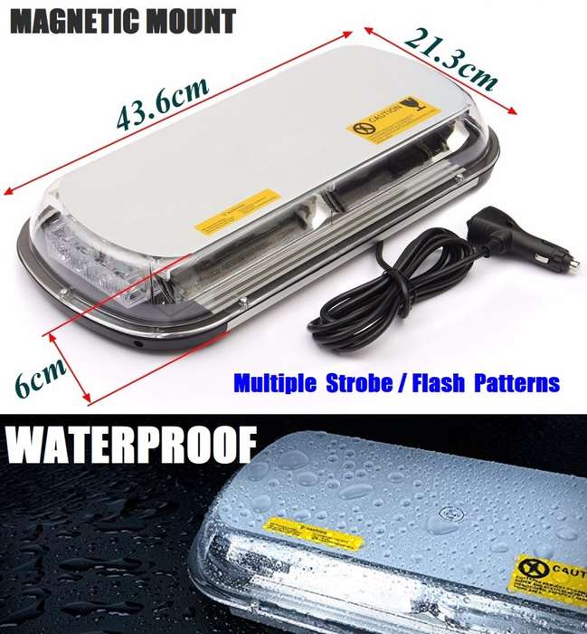 Amber Orange COB LED Car Roof Top Strobe Flash Warning Light Magnetic Mount. Collections Are Allowed