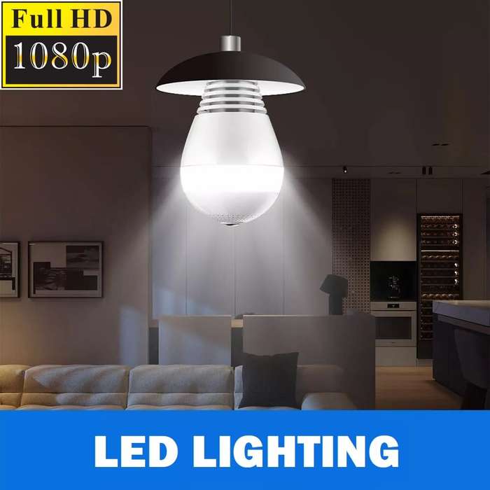 Full HD LED Bulb Mini WiFi Spy Camera 360° with 2-Way Audio, Motion Sensor, Night Vision and More.