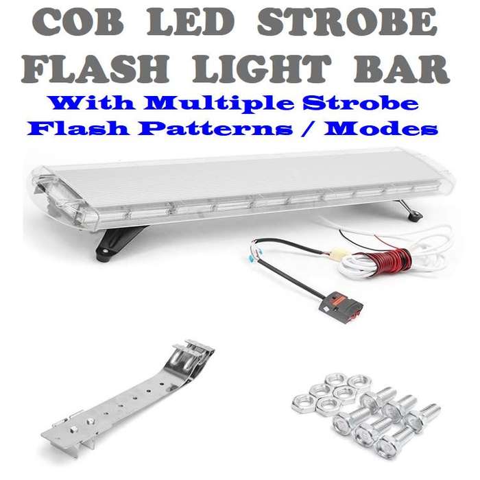 Cool White LED Vehicle Roof Top Hazard Warning Flash Strobe COB LED Light Bar. Collections Allowed.