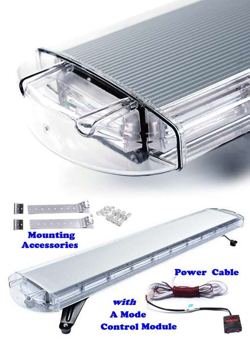 White COB LED Vehicle Roof Top Emergency Hazard Warning Flash Strobe Light Bar. Collections Allowed.