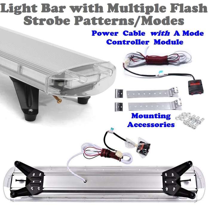 Cool White LED Vehicle Roof Top Hazard Warning Flash Strobe COB LED Light Bar. Collections Allowed.