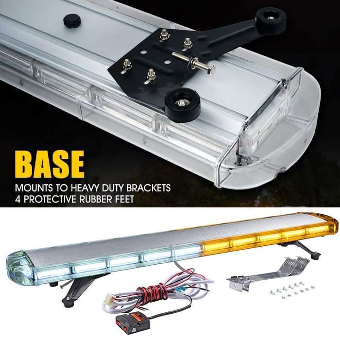 White with Amber COB LED Vehicle Roof Top Strobe Flash Hazard Warning Light Bar. Collections Allowed