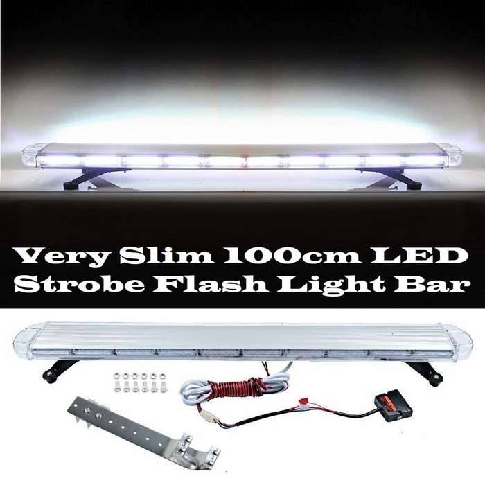 Cool White Light Vehicle Roof Top Strobe Flash Light Bar. Slim COB LED Design. Collections Allowed.