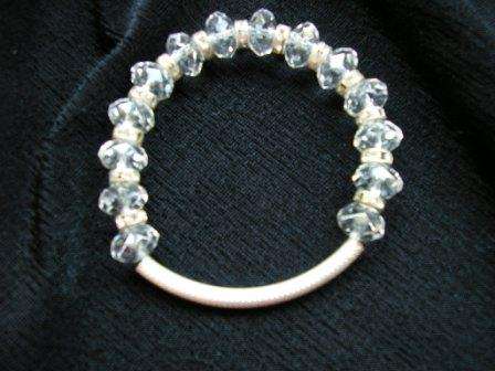 Clear bracelet with diamante spacers
