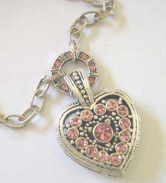 Necklace with detachable large crystal heart