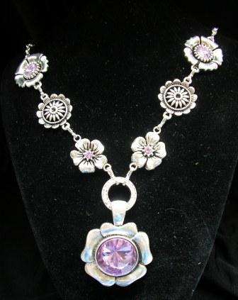 Crystal necklace with detachable pendant - 2 necklaces in one!