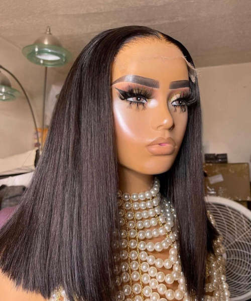 Super doubledrawn full frontal  14inch wig
