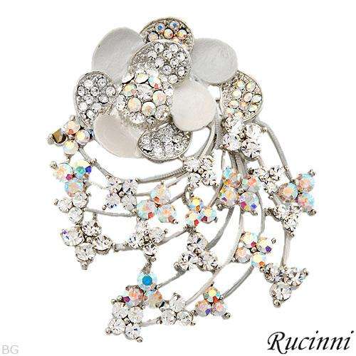 R3500 - RUCINNI BROOCH WITH GENUINE CRYSTALS