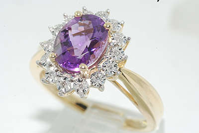 R36000 - CHARMING 3.20CT AMETHYST & DIAMOND CLUSTER RING RAVISHING!!