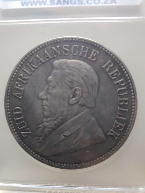 1892 ZAR 5 Shillings! Rare & Desirable- Sangs AU55    EF+