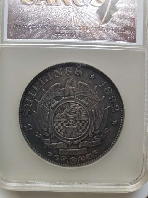 1892 ZAR 5 Shillings! Rare & Desirable- Sangs AU55    EF+