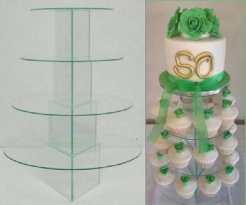 4 Tier Glass Cupcake Stand (PLEASE READ BELOW BEFORE ORDERING)
