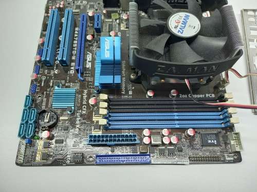 ASUS Motherboard Combo + AMD CPU + Zalman CPU Cooler With Heat Sink + Back Plate