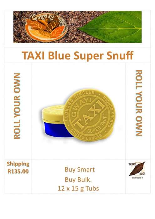 TAXI BLUE SNUFF (Bulk Buy) 12 x 15g Packs