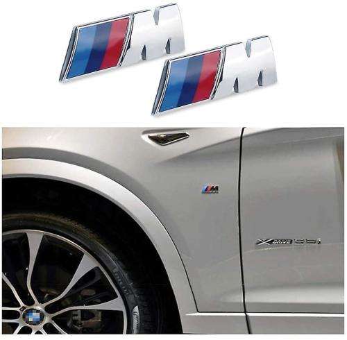 Bmw M Logo 3D Metal Fender Sticker Chrome