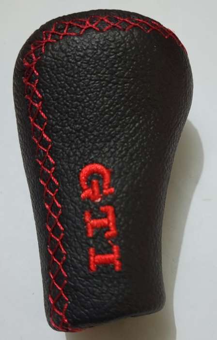 Universal Black PU Leather Manual Car Gear Shift Knob Handle Stick GTI