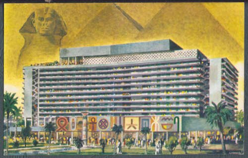Vintage post card - `The Nile Hilton, Jewel of Egypt.` Printed in the USA