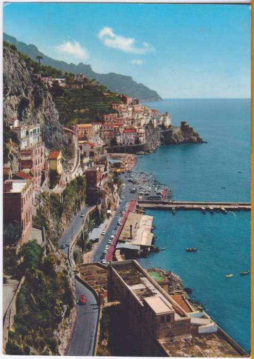 Vintage Postcard -- Italy, Amalfi -- West Panorama