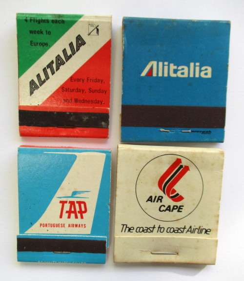 Vintage Matchbooks / matches -- Airline related - Air Cape / Alitalia / TAP