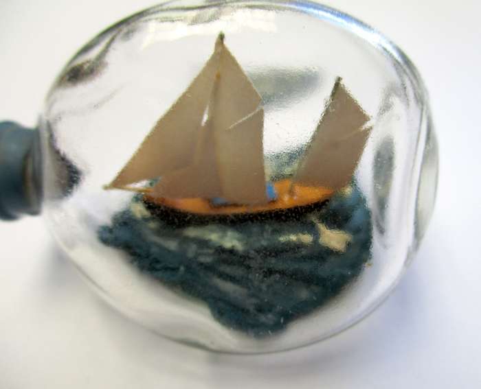 Miniature hand-made Ship in a Bottle