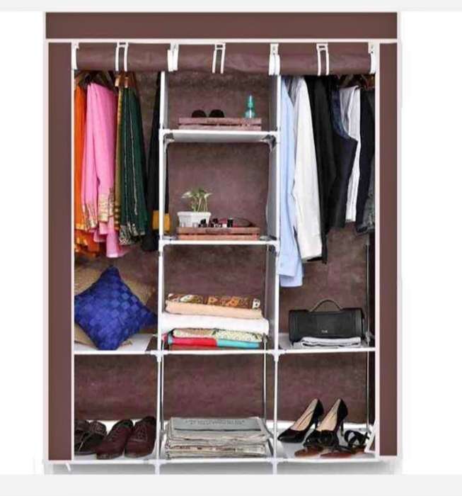 3 Door Canvas Wardrobe Clothes storage