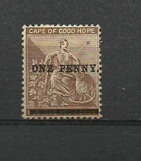 CAPE OF GOOD HOPE ONE PENNY OVERPRINT MM