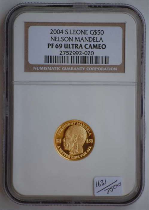 1/10th Oz Nelson Mandela "Better life for all" PF69 Ultra Cameo