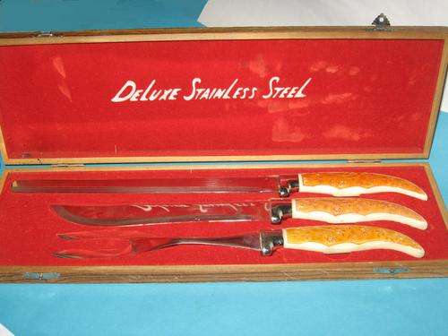 VINTAGE DELUXE STAINLESS STEEL CARVING SET