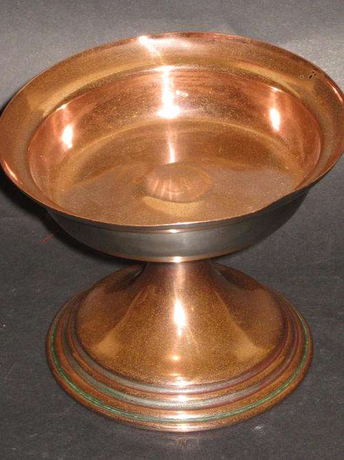 COPPER DISH on STAND