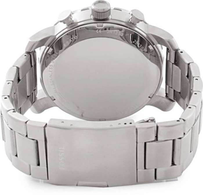AUTHENTIC FOSSIL NATE STAINLESS STEEL MENS WATCH IN BOX EXCELLENT CONDITION!!!