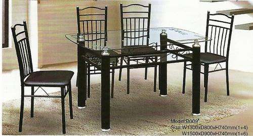 DINETTE "ANGEL" (1+4) TEMPERED GLASS (only SILVER SET available)