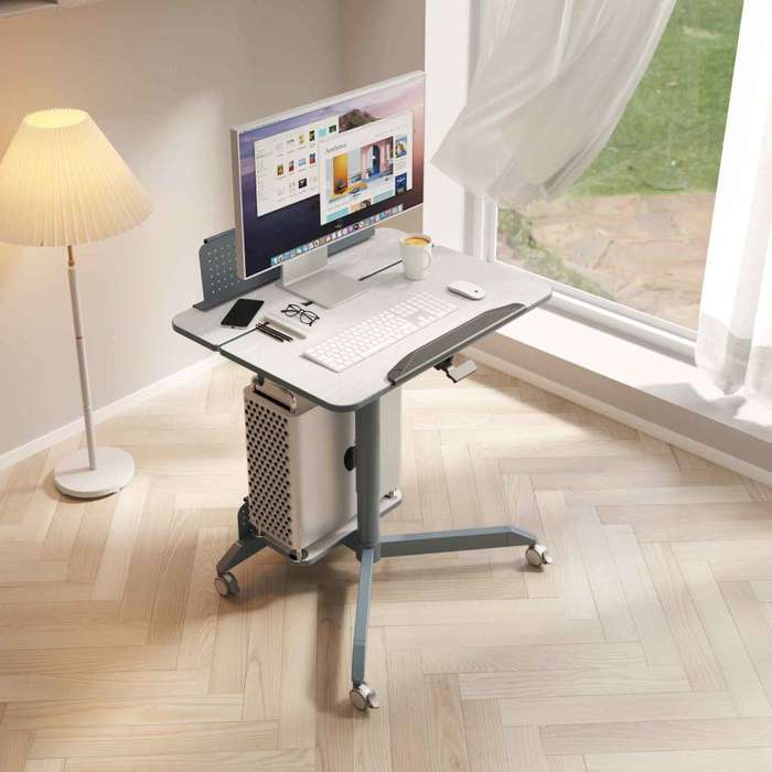 DIYF - Height Adjustable Pneumatic Lifting Desk with Tilting Table Top