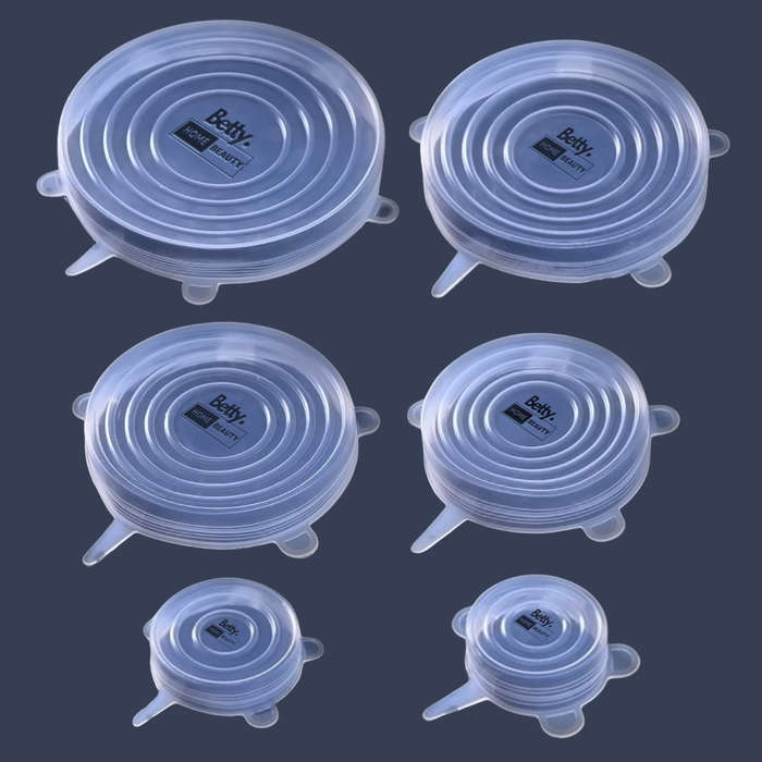 Betty`s Home & Beauty - 6 Pack Silicone Stretching Food Preserving Lid