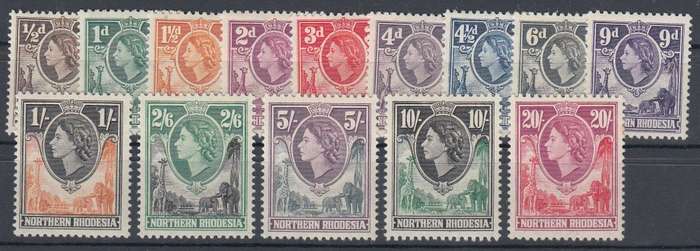 N.RHODESIA-QEII SET VERY FINE MINT-SG74 HAS A TONED PERF-75 POUNDS