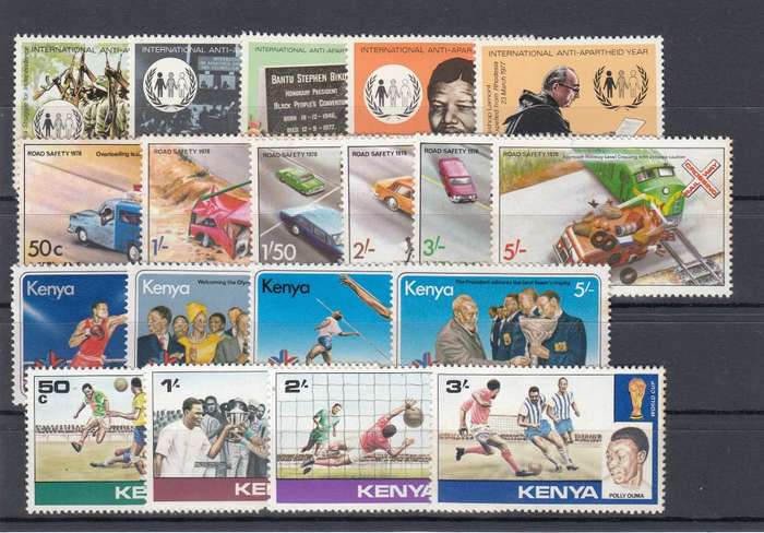 KENYA-MOSTLY FINE UNMOUNTED MINT-ROAD SAFETY ODD TONING