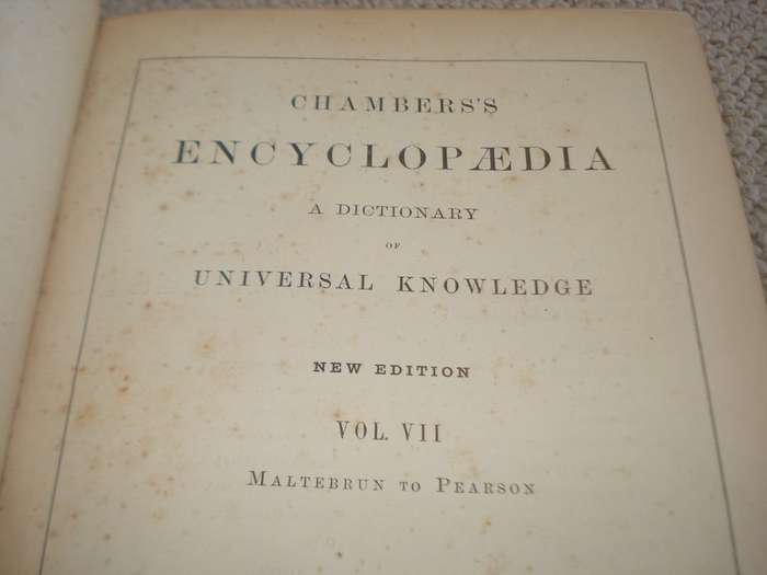1898-RARE VOLUME VII  " CHAMBERS`S ENCYCLOPAEDIA   "  M-P  828 PAGES-I HAVE  OTHER VOLUMES !!!