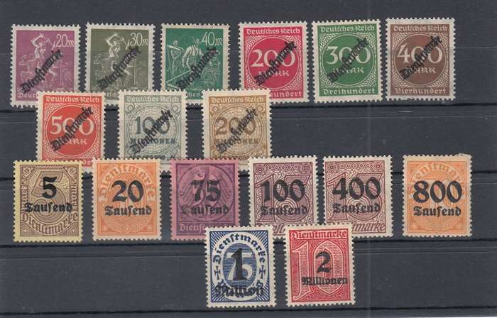 GERMANY-REICH DIFFICULT OFFICIALS ETC MOSTLY FINE MINT-HINGE REM.