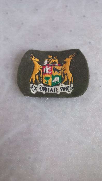 NICE ORIGINAL " EX UNITATE VIRES " ARMY BADGE  65 mm X 48mm