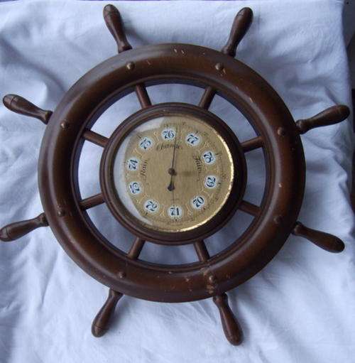 A STUNNING BAROMETER IN THE SHAPE OF A SHIPS STEERING WHEEL - MADE IN WEST GERMANY - SPRINGBOK