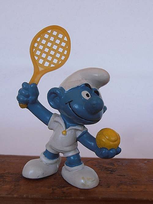 20093 Tennis Player Smurf, Vintage Smurfs figure, Shipping will only be charged once!